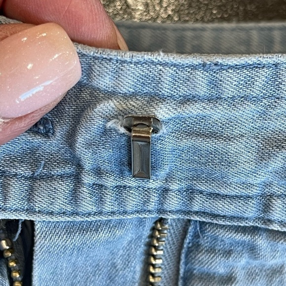 Christopher & Banks chambray denim light wash maxi prairie skirt size 10 - Picture 5 of 15